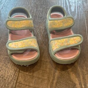 Floral Green and Pink Kids Sandals Minnow